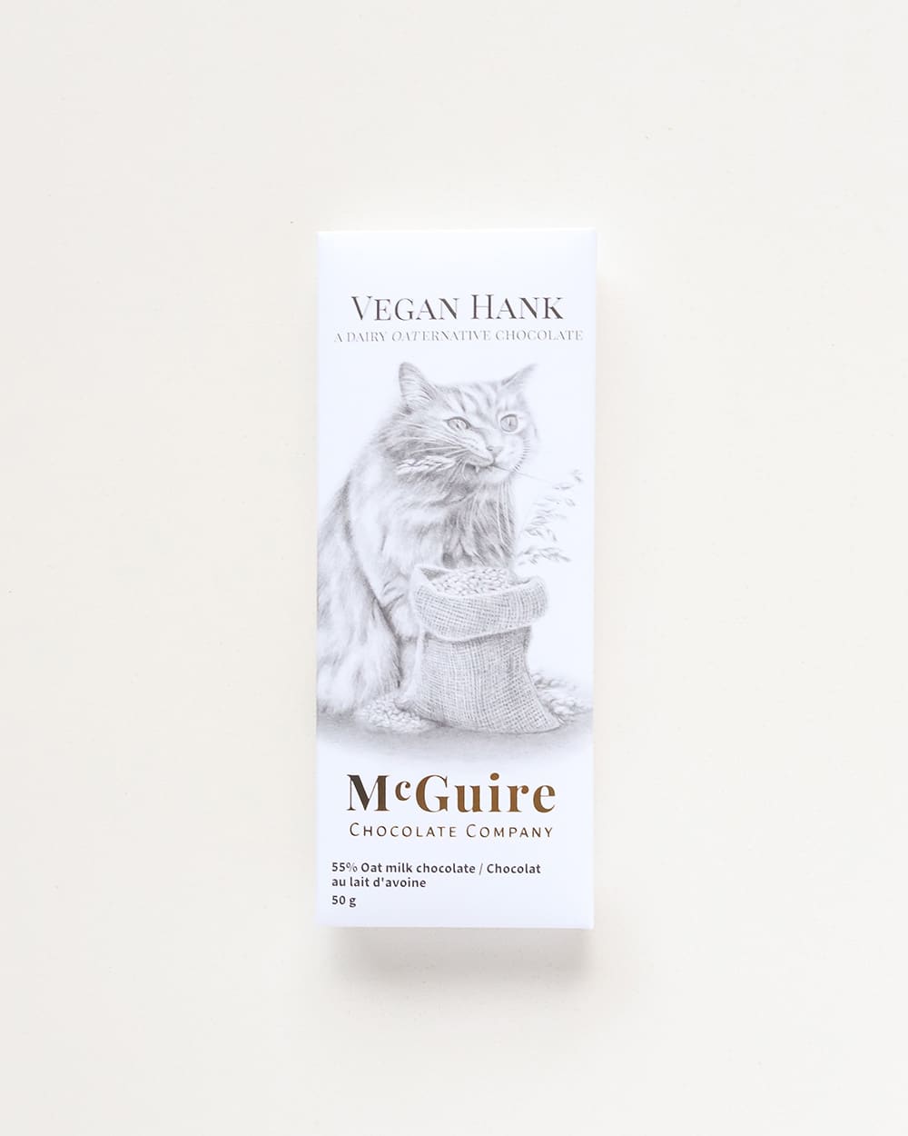 Vegan Hank 55% Oat Milk Chocolate-McGuire Chocolate Canada-Chocolate Bars,Hank,Inclusions,Milk chocolate,Vegan